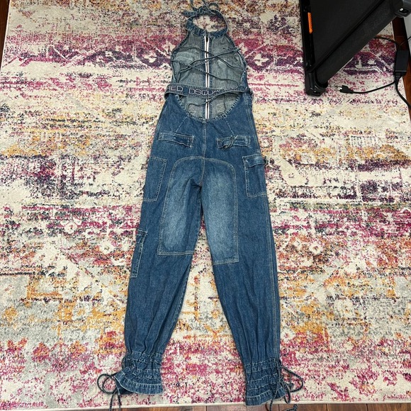 DSQUARED2  Womens Jumpsuit Small Denim Y2K Retro Backless Overalls Pocket Cotton - Picture 3 of 11